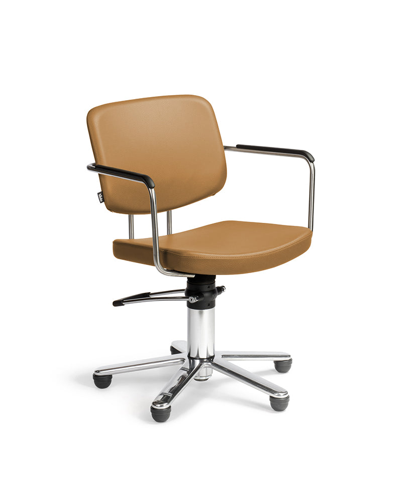 Gogo - Yellow styling chair with chrome cross base